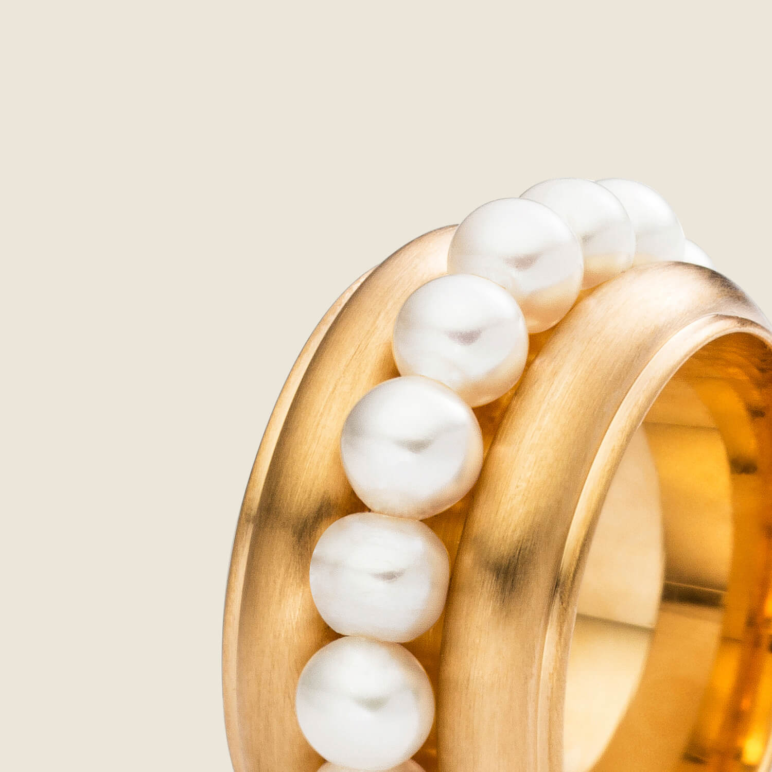 Golden Sphere Ring, Süßwasserperle