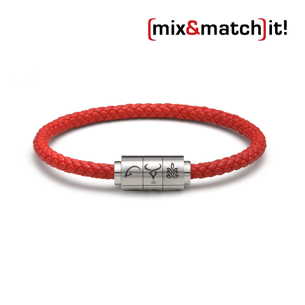 (mix&match)it! Armband Sternzeichen, Leder, rot