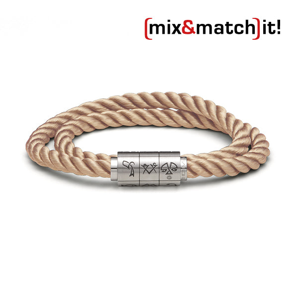 (mix&match)it! Armband "Jungfrau", Seide, coffee