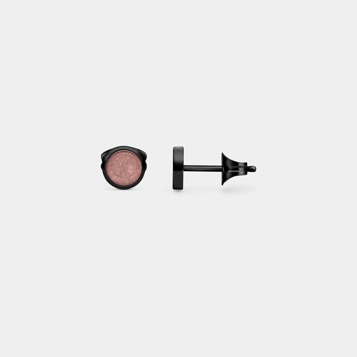 Kleiner, schwarzer Orbis Ohrstecker (Paar)