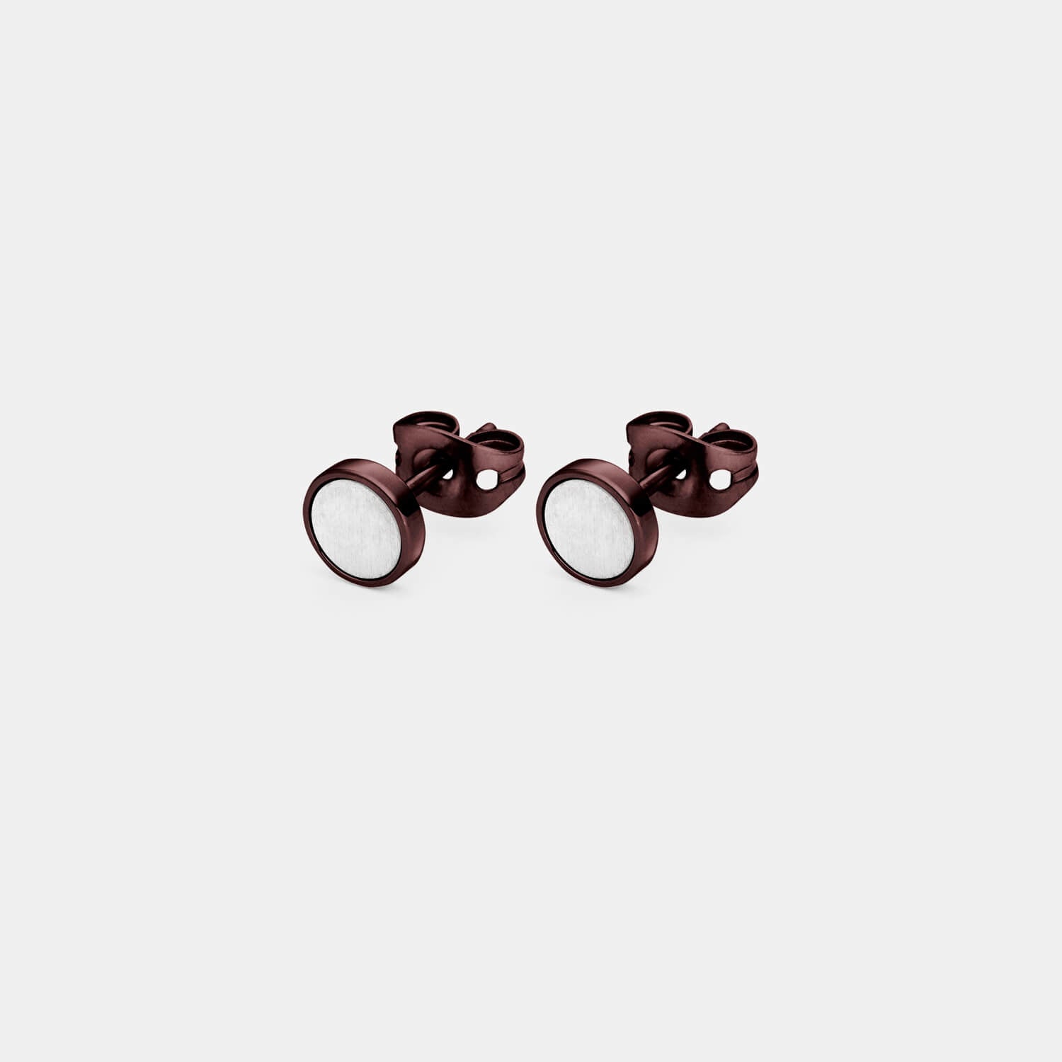 Kleiner, brauner Orbis Ohrstecker (Paar)