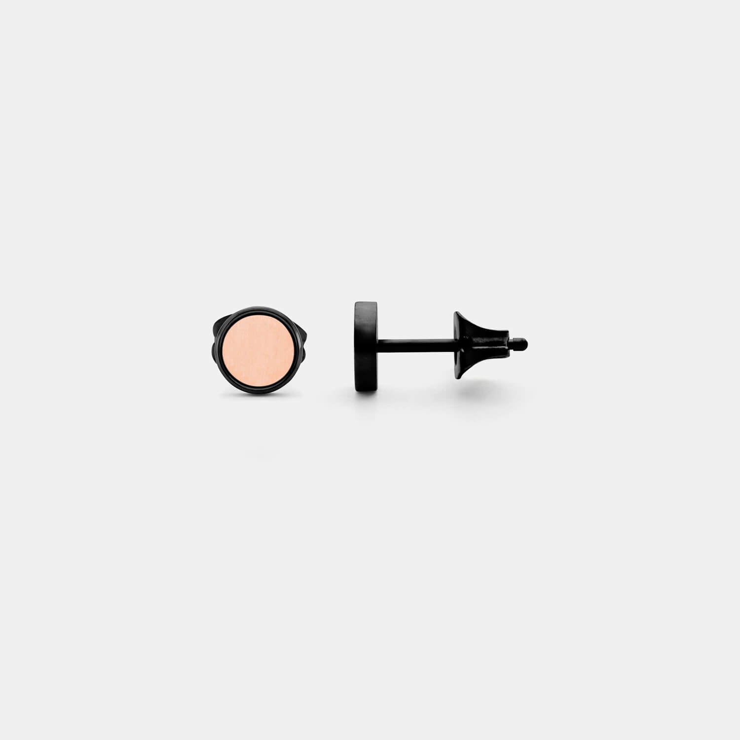 Kleiner, schwarzer Orbis Ohrstecker (Paar)