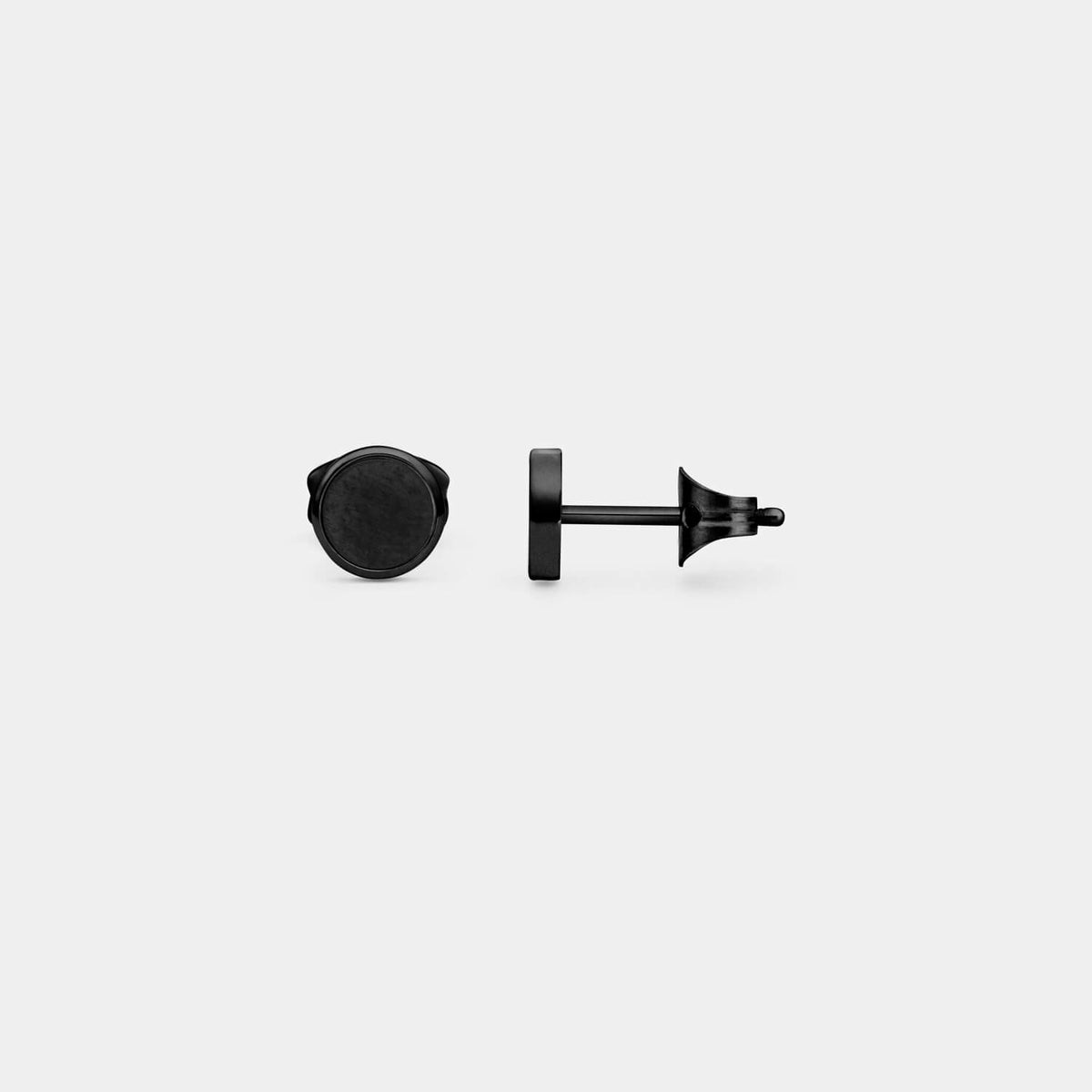 Kleiner, schwarzer Orbis Ohrstecker (Paar)