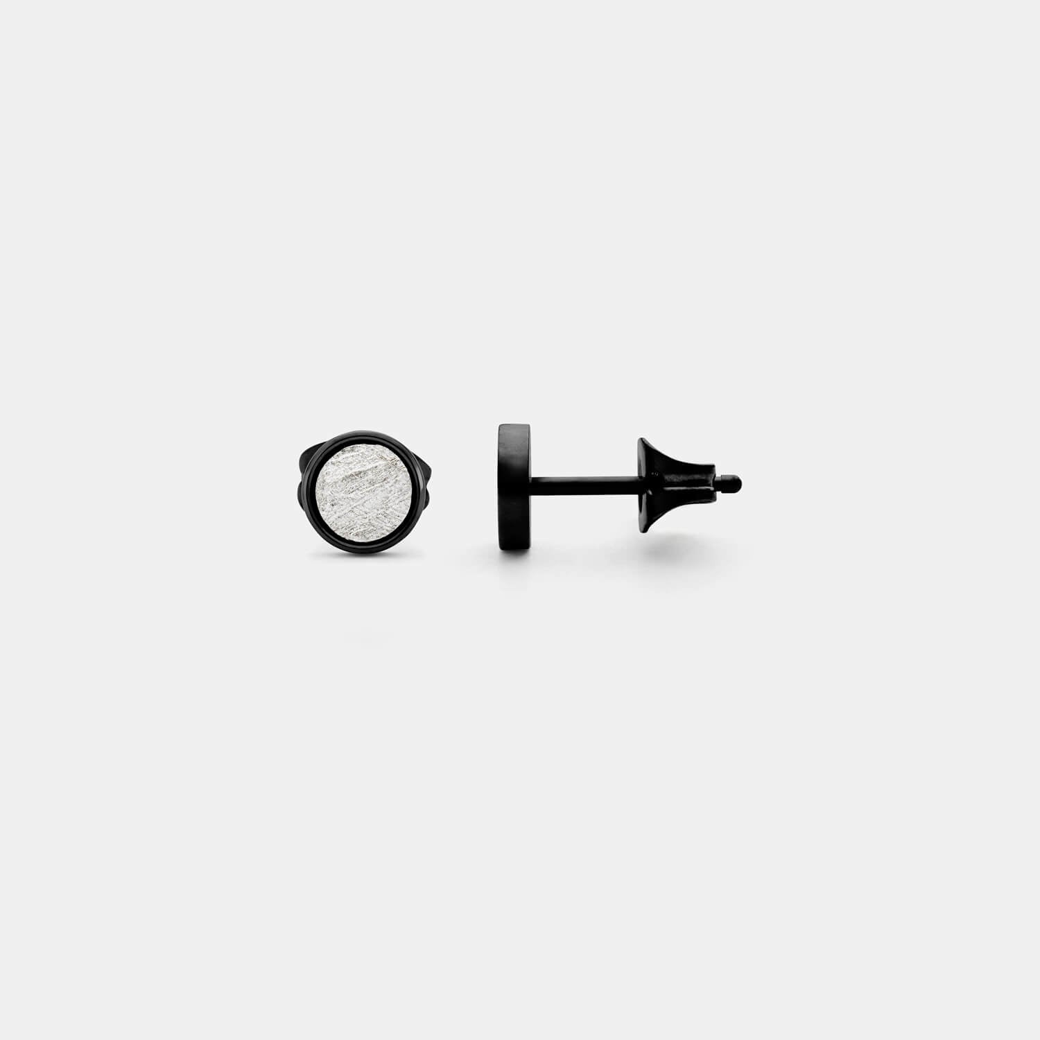 Kleiner, schwarzer Orbis Ohrstecker (Paar)
