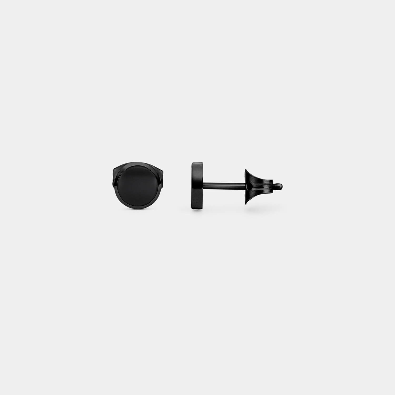 Kleiner, schwarzer Orbis Ohrstecker (Paar)