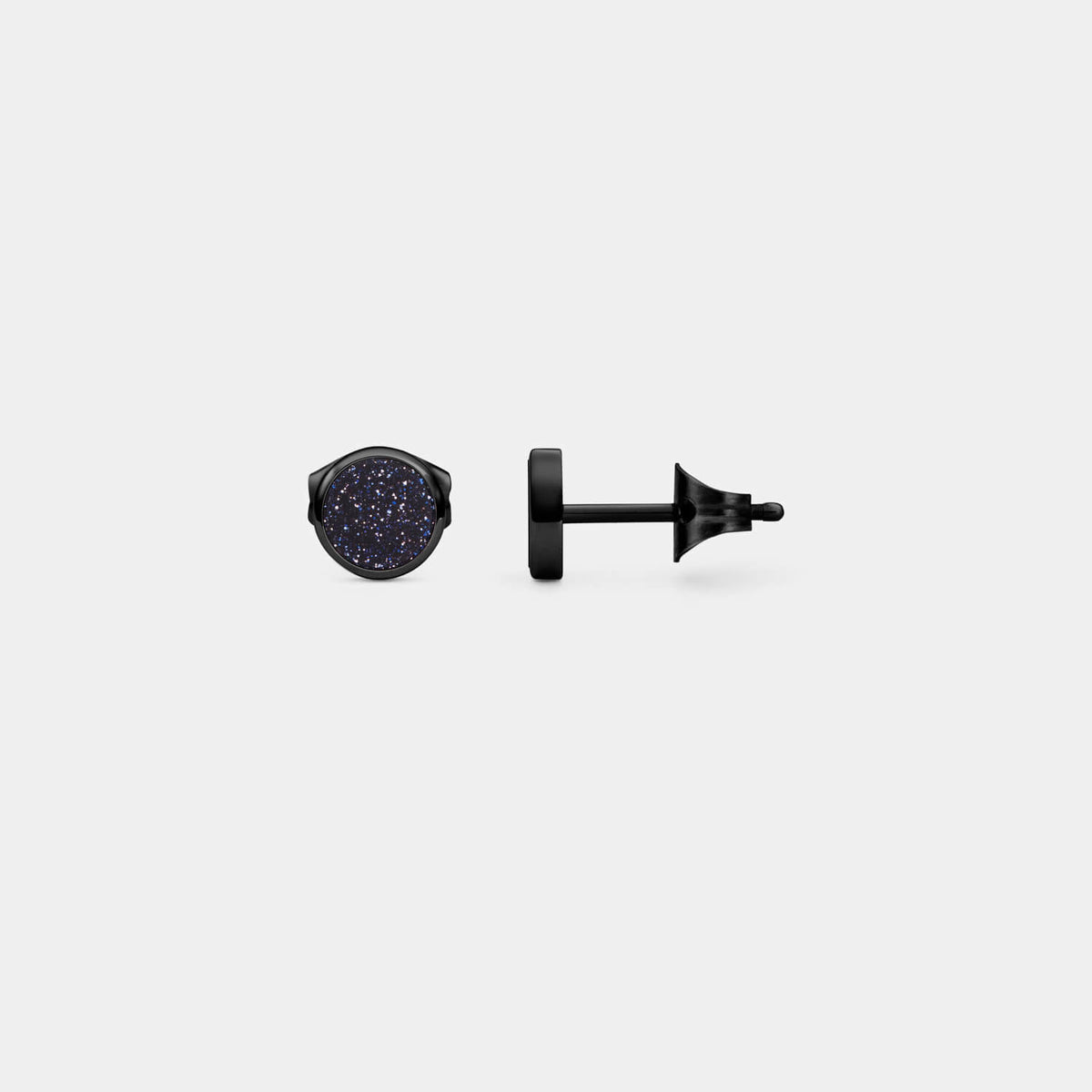 Kleiner, schwarzer Orbis Ohrstecker (Paar)