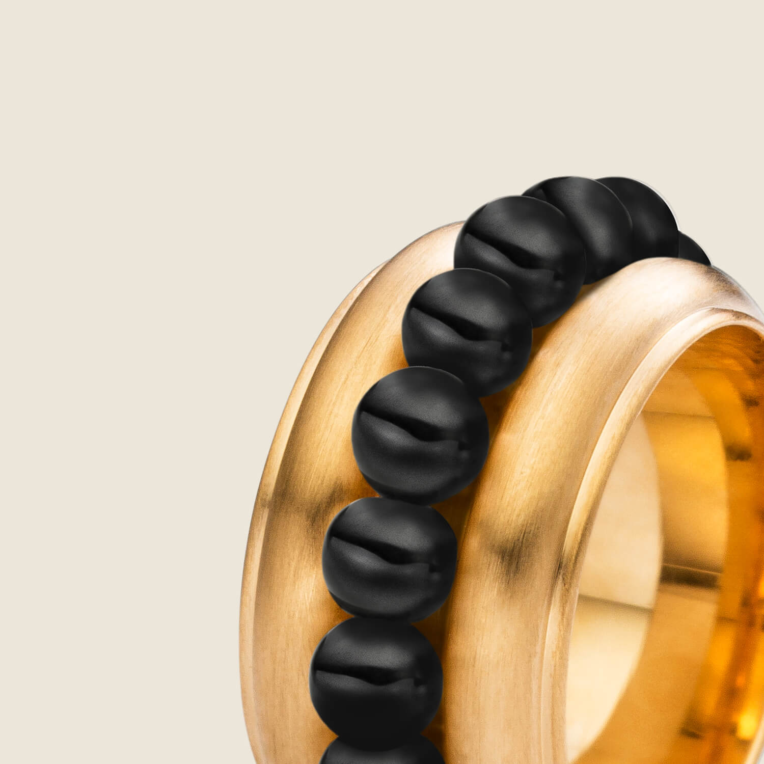 Golden Sphere Ring