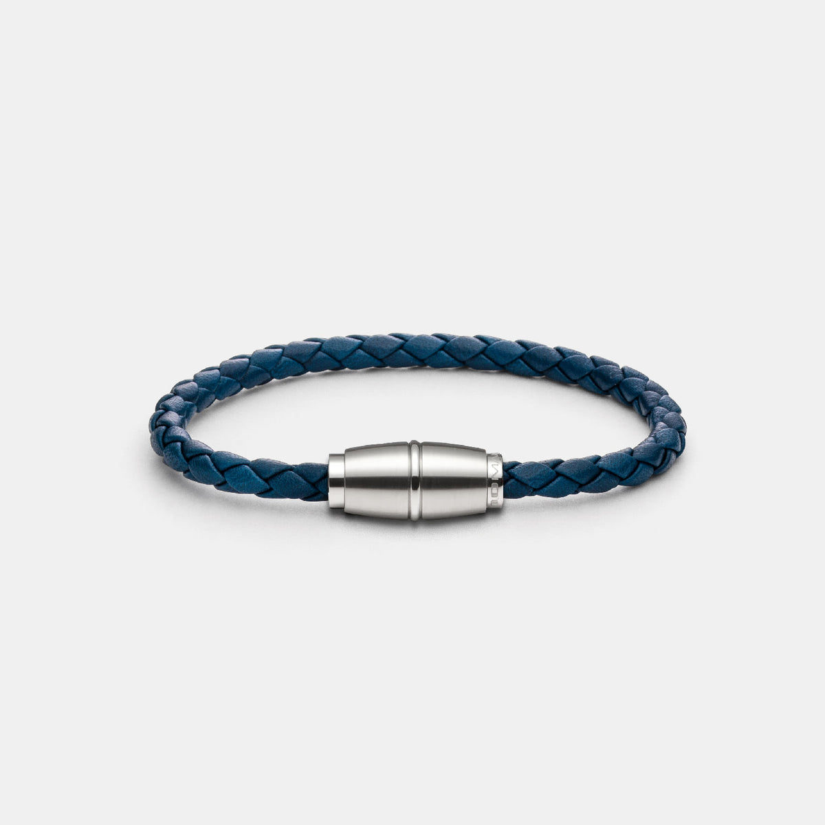 Lederarmband, blau geflochten