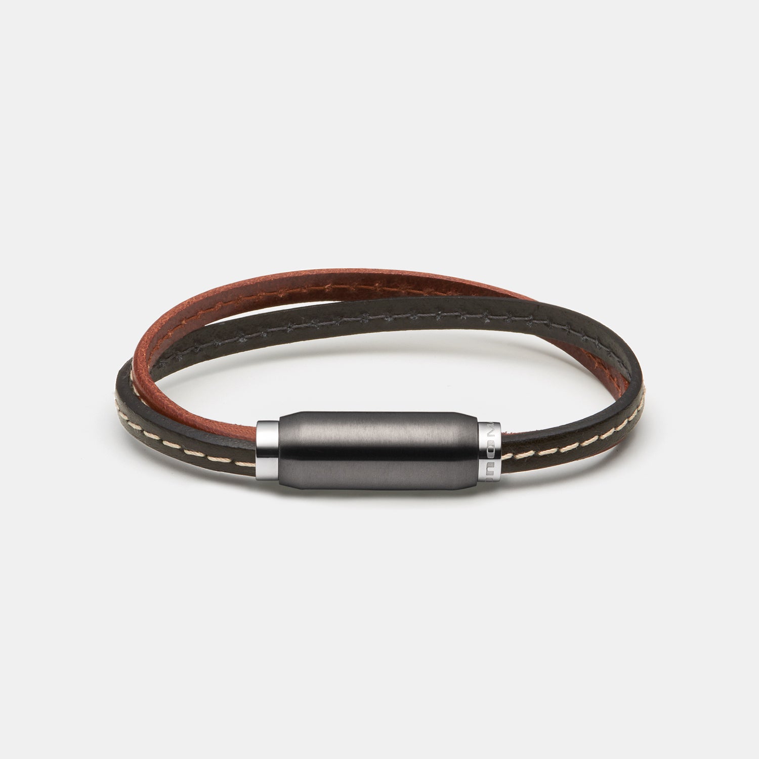 Lederarmband, braun/schwarz