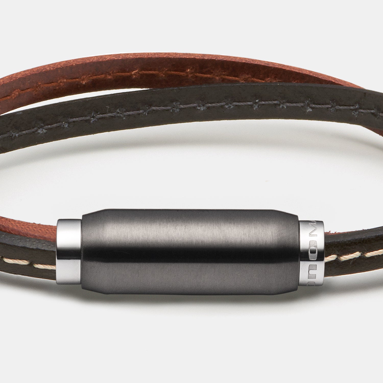 Lederarmband, braun/schwarz