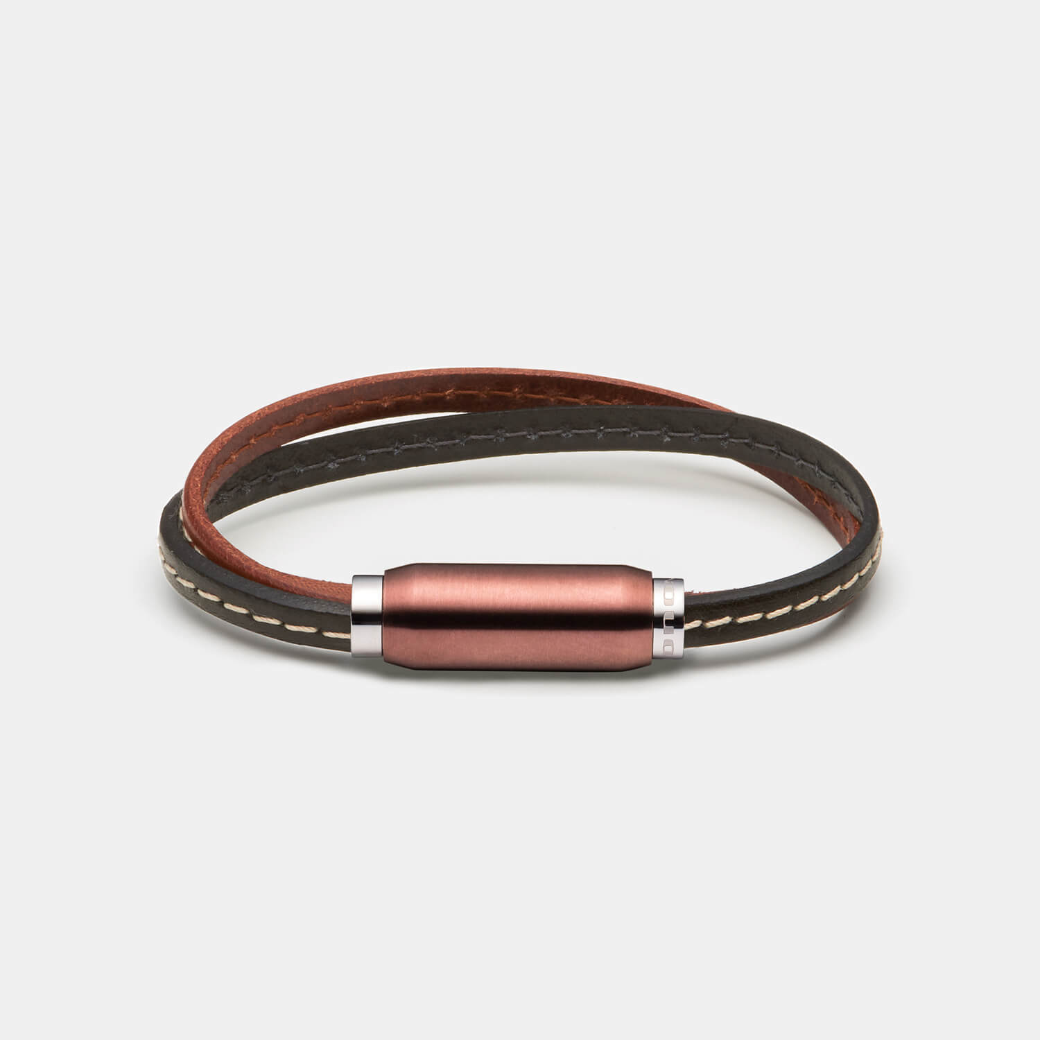 Lederarmband, braun/schwarz
