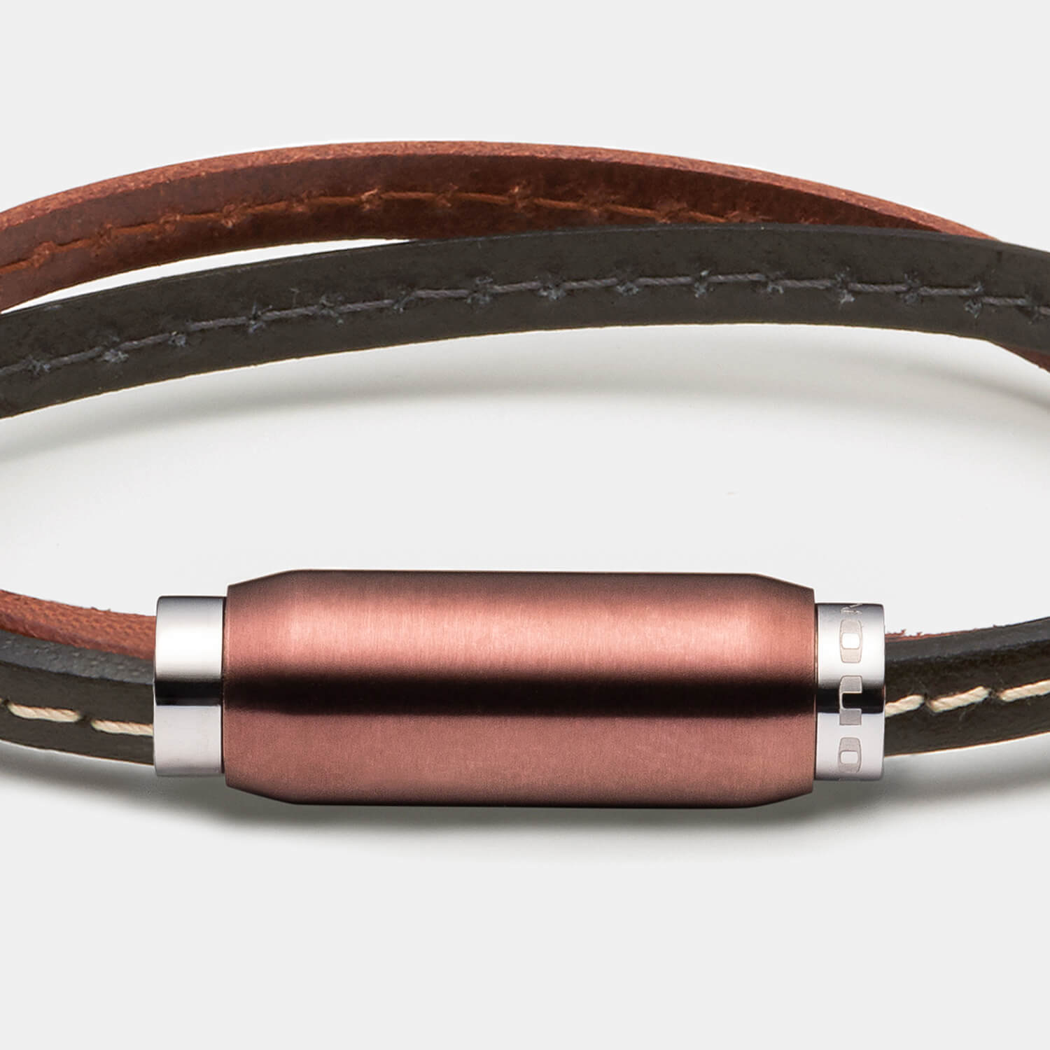 Lederarmband, braun/schwarz