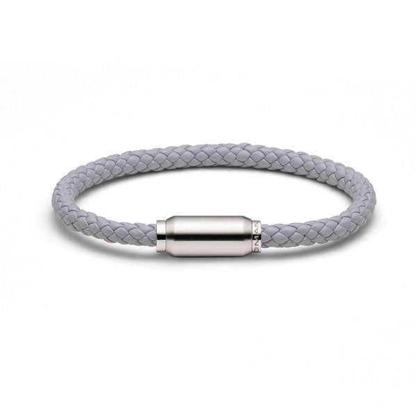 Herren Armband, Leder, grau
