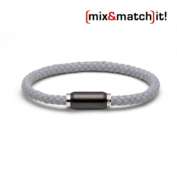 (mix&match)it! Armband, Leder, grau