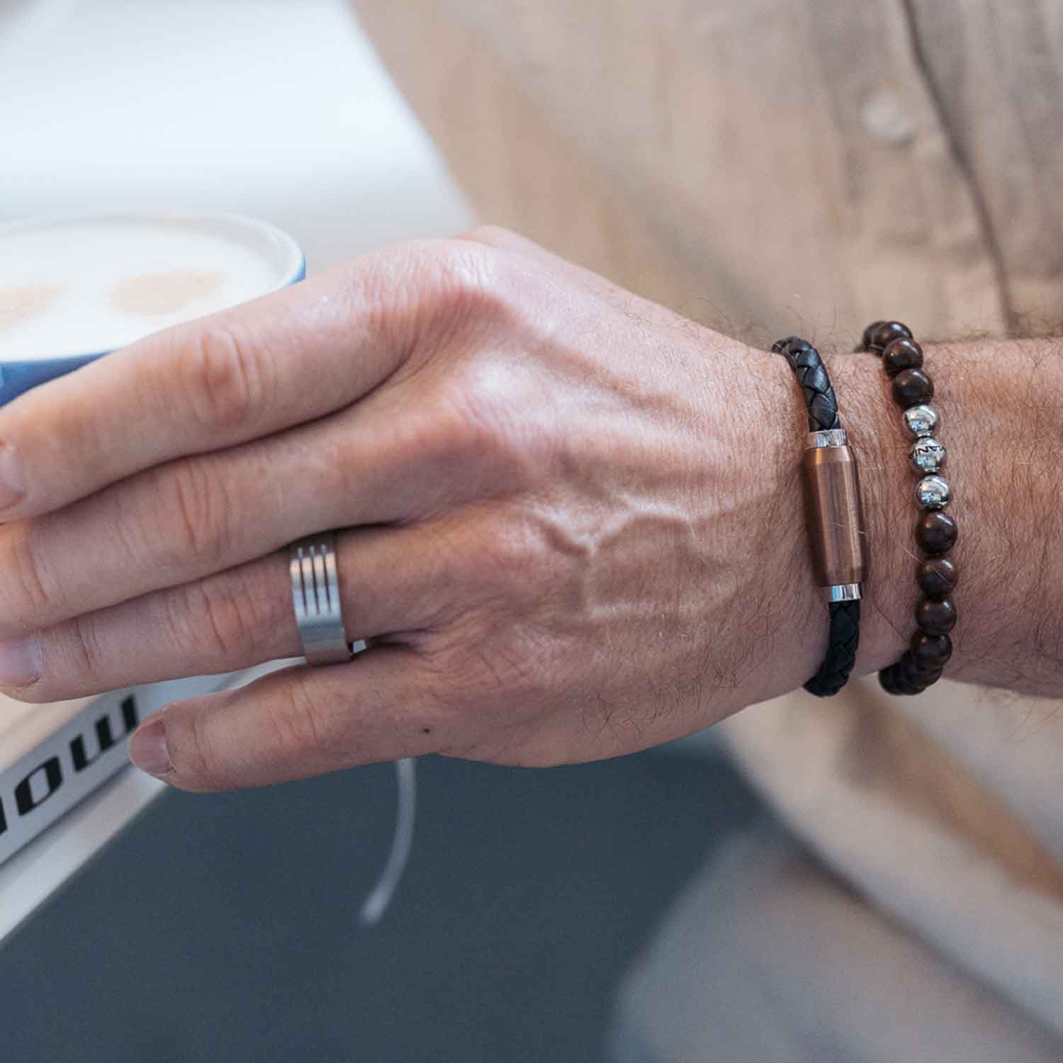 Lederarmband, schwarz