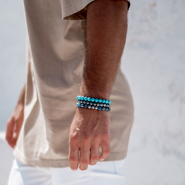 Power of 3! big Perlenarmband „Willenskraft“, Onyx