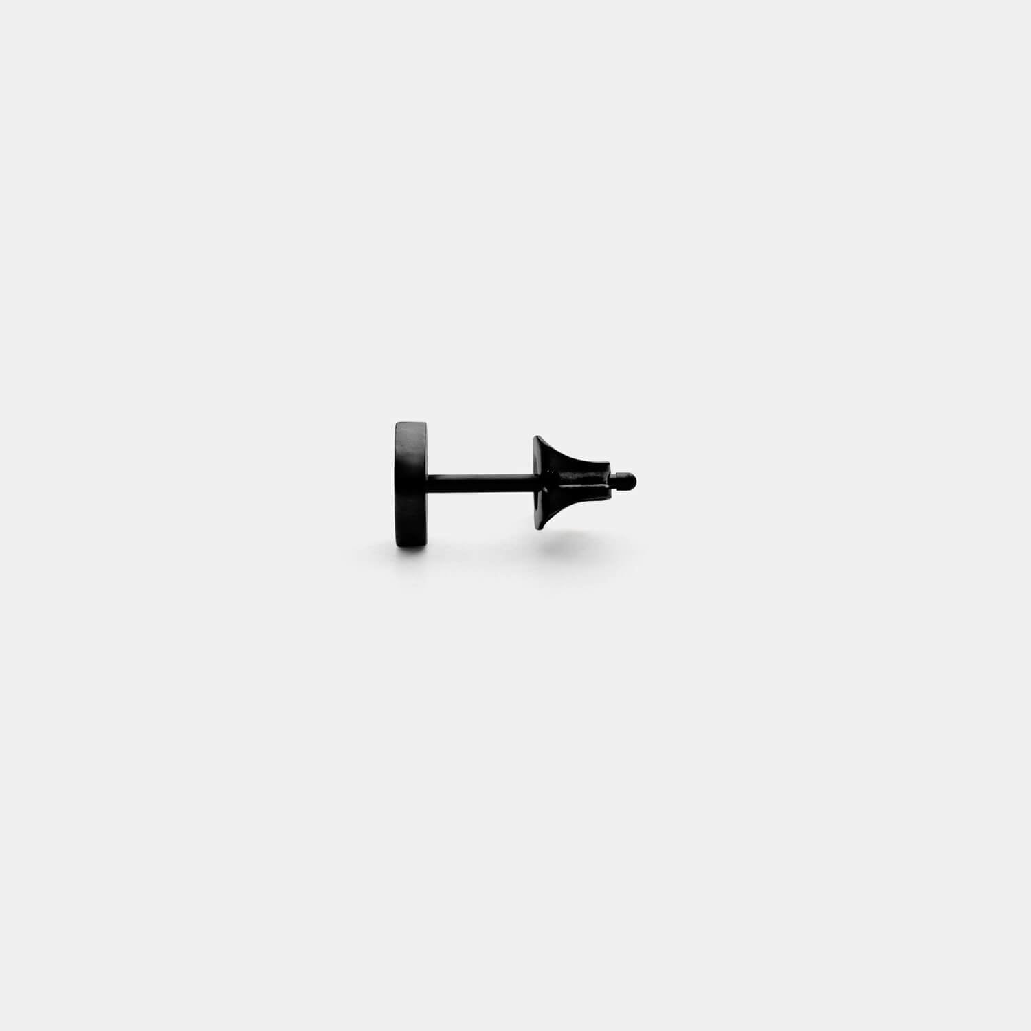 Kleiner, schwarzer Orbis Ohrstecker (Stück)