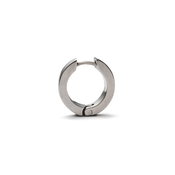 Perspektivische Ansicht der Pure Klappcreole aus gebürstetem, antiallergenen Edelstahl von MONOMANIA.