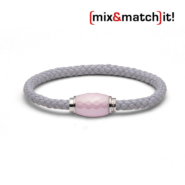 Darmen Armband, Leder, grau