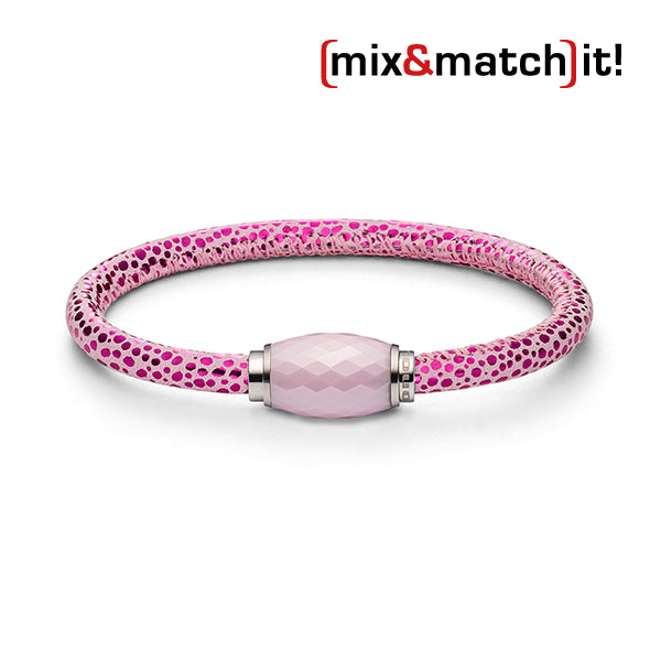 Armband, Leder, neon-pink