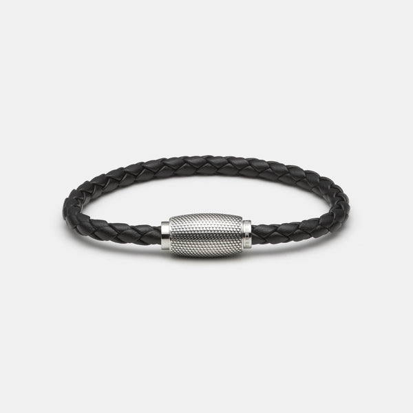 Business Rocker Armband, Leder, schwarz