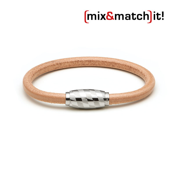 Trachten-Lederarmband, beige